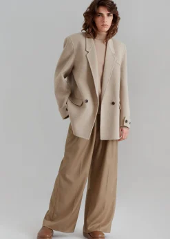 The Frankie Shop Kian Wool Blazer Beige Online