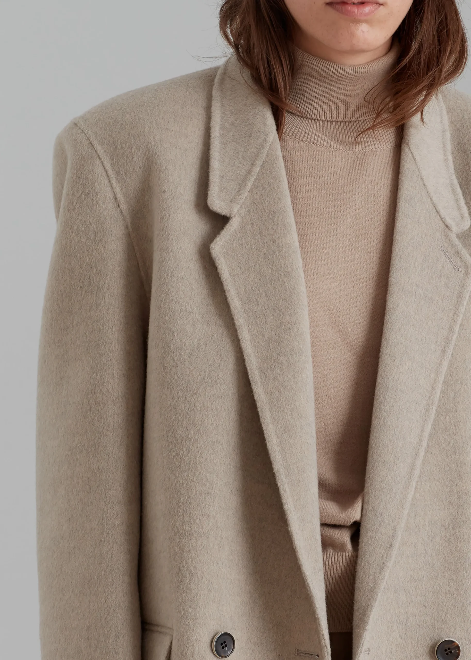 The Frankie Shop Kian Wool Blazer Beige Online