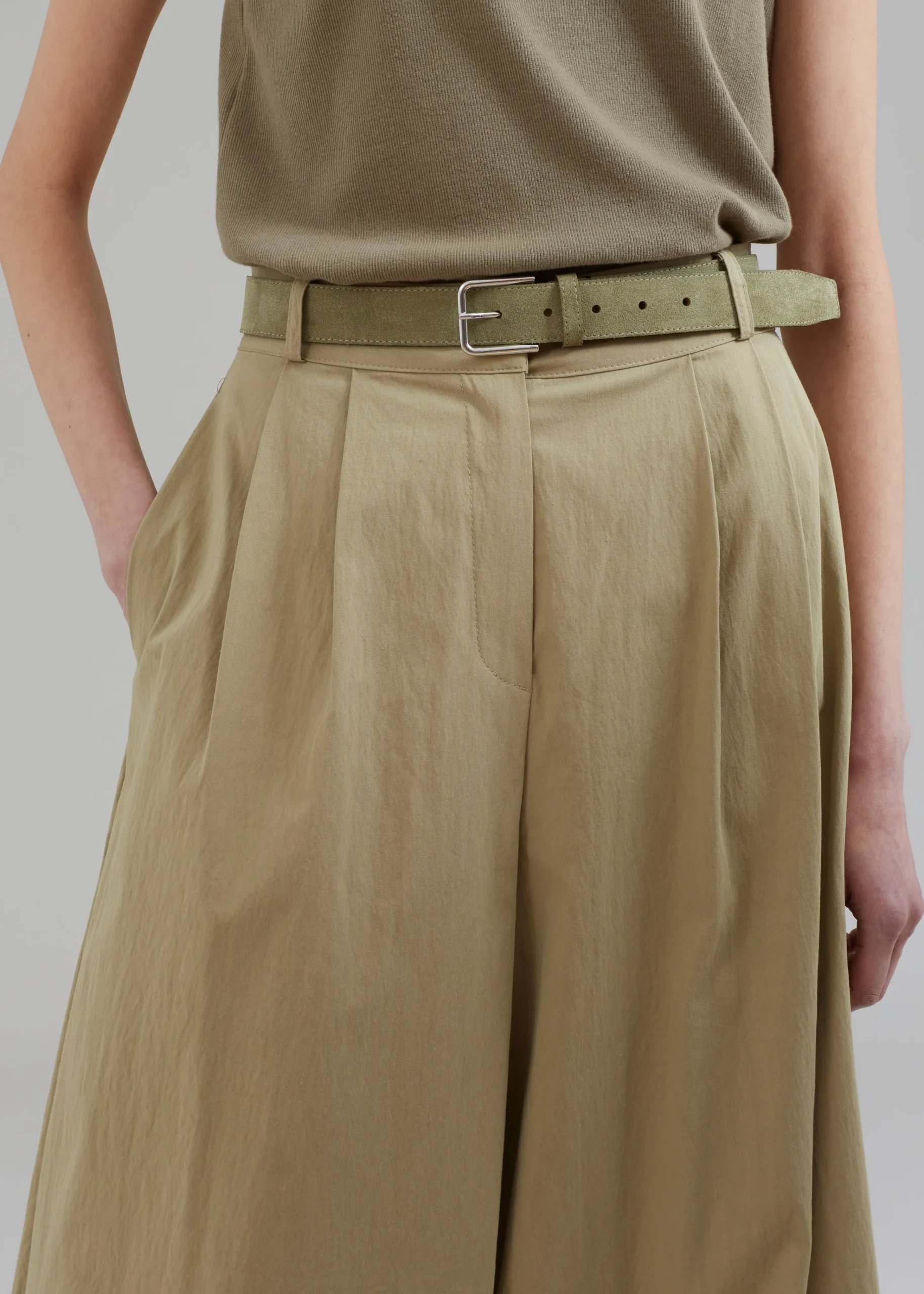 The Frankie Shop Kiel Wide Pants Pale Khaki Best