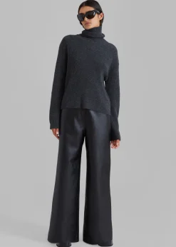 The Frankie Shop Kira Wide Pants Black Sale