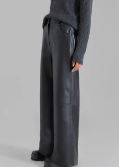 The Frankie Shop Kira Wide Pants Black Sale