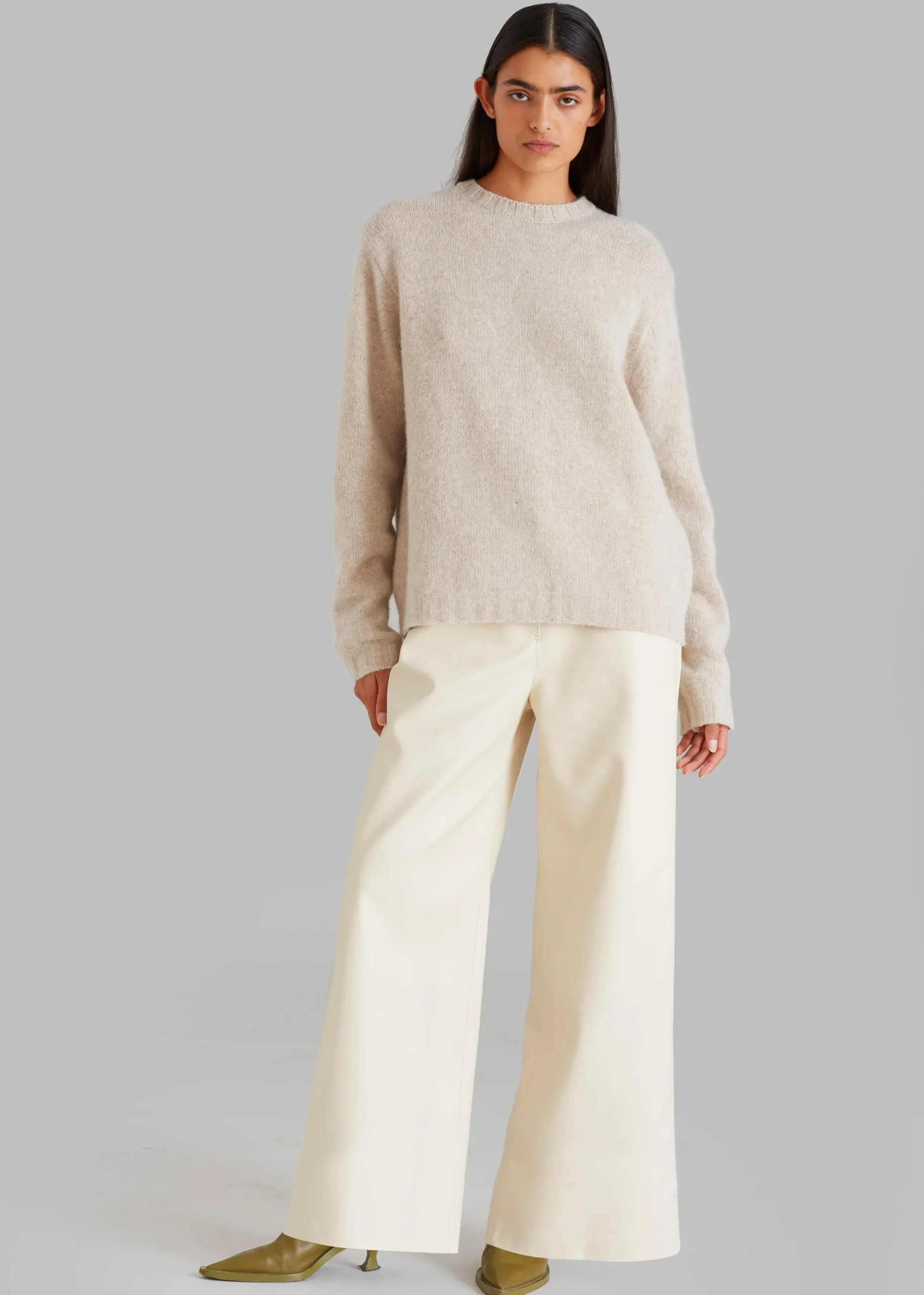 The Frankie Shop Kira Wide Pants Beige New