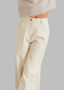 The Frankie Shop Kira Wide Pants Beige New
