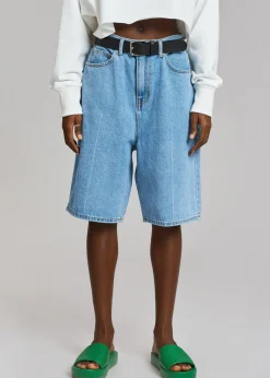The Frankie Shop Kyra Denim Short Worn Wash Discount
