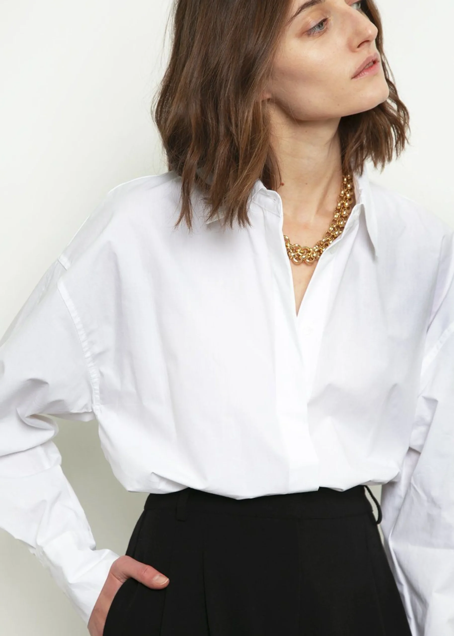 The Frankie Shop Lakely Oversized Button Down Shirt White Online