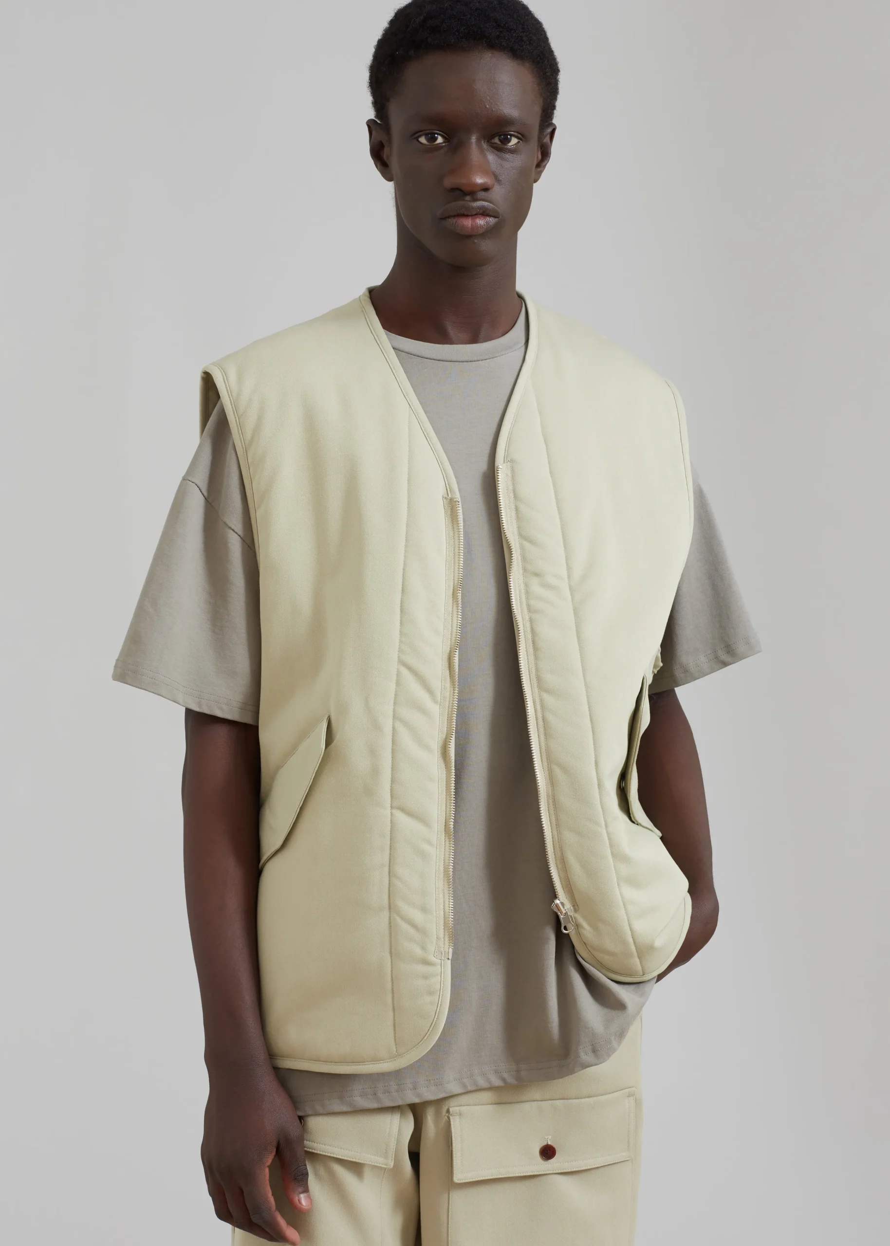The Frankie Shop Lant Reversible Vest Slate Green Sale
