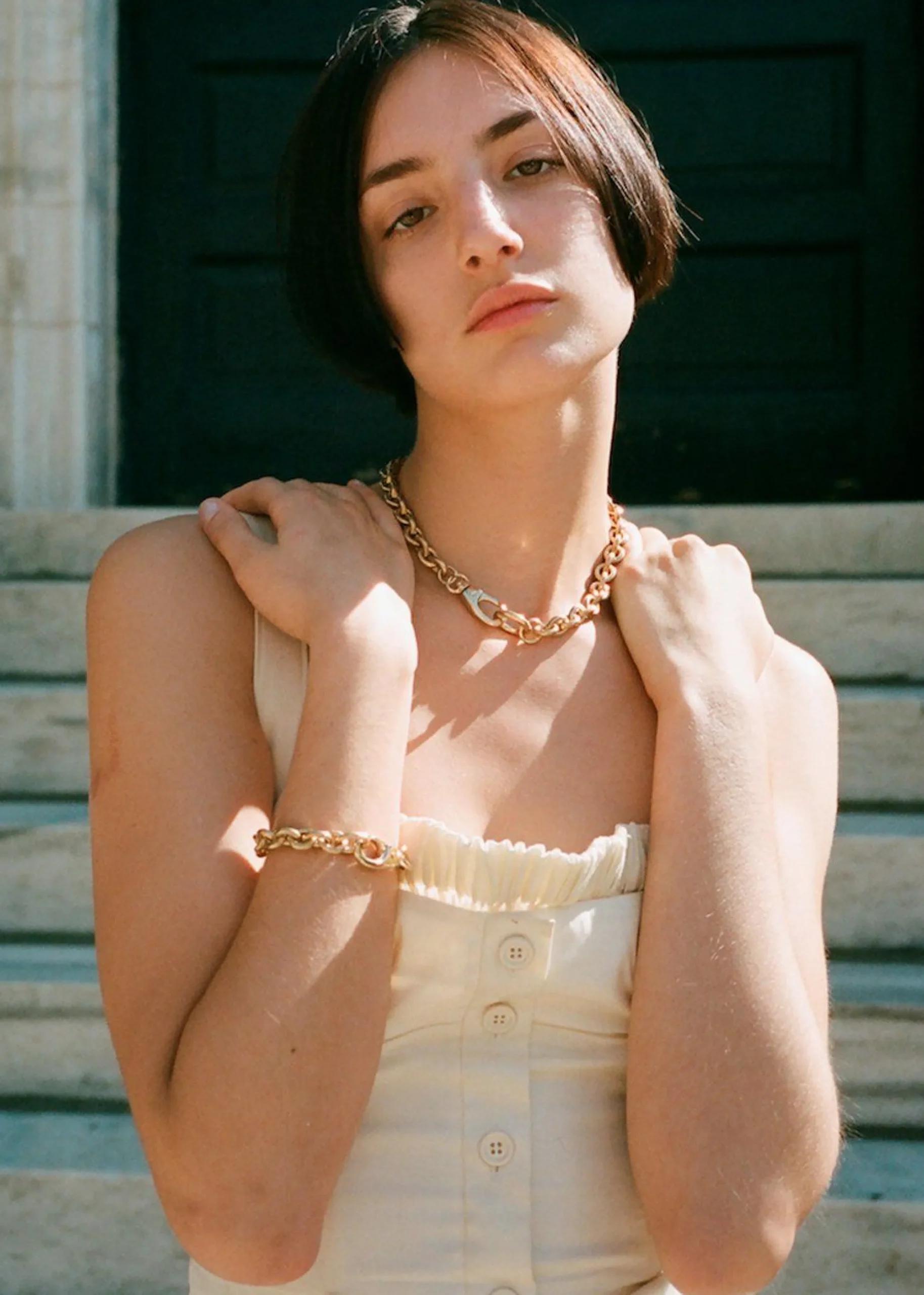 The Frankie Shop Laura Lombardi Cable Bracelet Gold