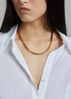 The Frankie Shop Laura Lombardi Greca Necklace Gold Discount