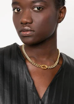 The Frankie Shop Laura Lombardi Presa Chain Necklace Gold New