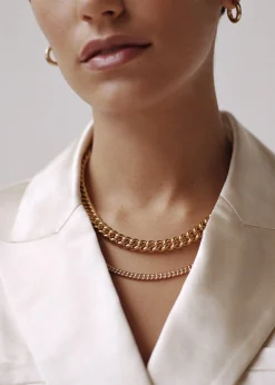 The Frankie Shop Laura Lombardi Presa Chain Necklace Gold New