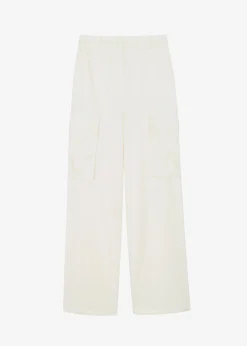 The Frankie Shop Lauren Silky Cargo Pants Cream Best