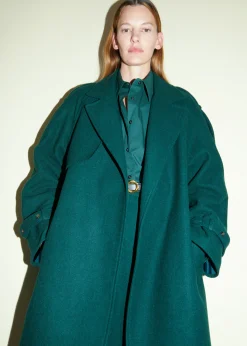 The Frankie Shop Layton Wool Suit Pants Bottle Green Clearance