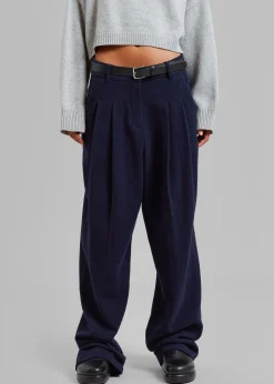 The Frankie Shop Layton Wool Suit Pants Navy