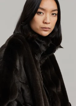 The Frankie Shop Lea Faux Fur Jacket Java Clearance