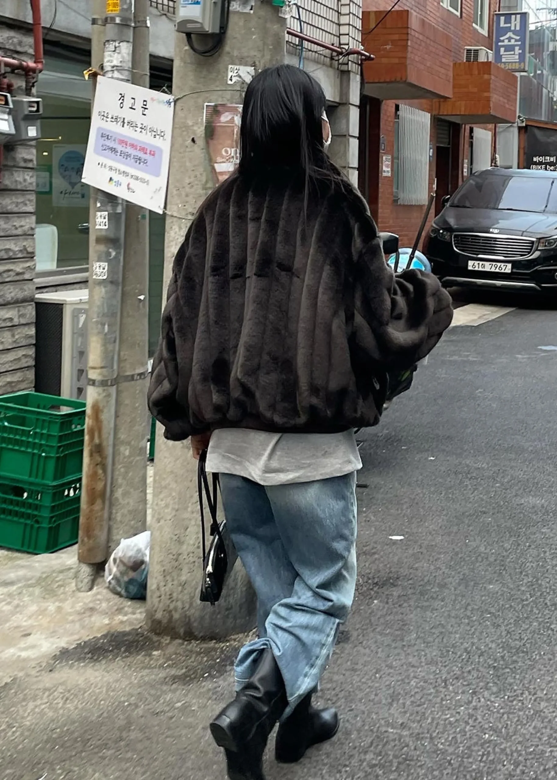 The Frankie Shop Lea Faux Fur Jacket Java Clearance