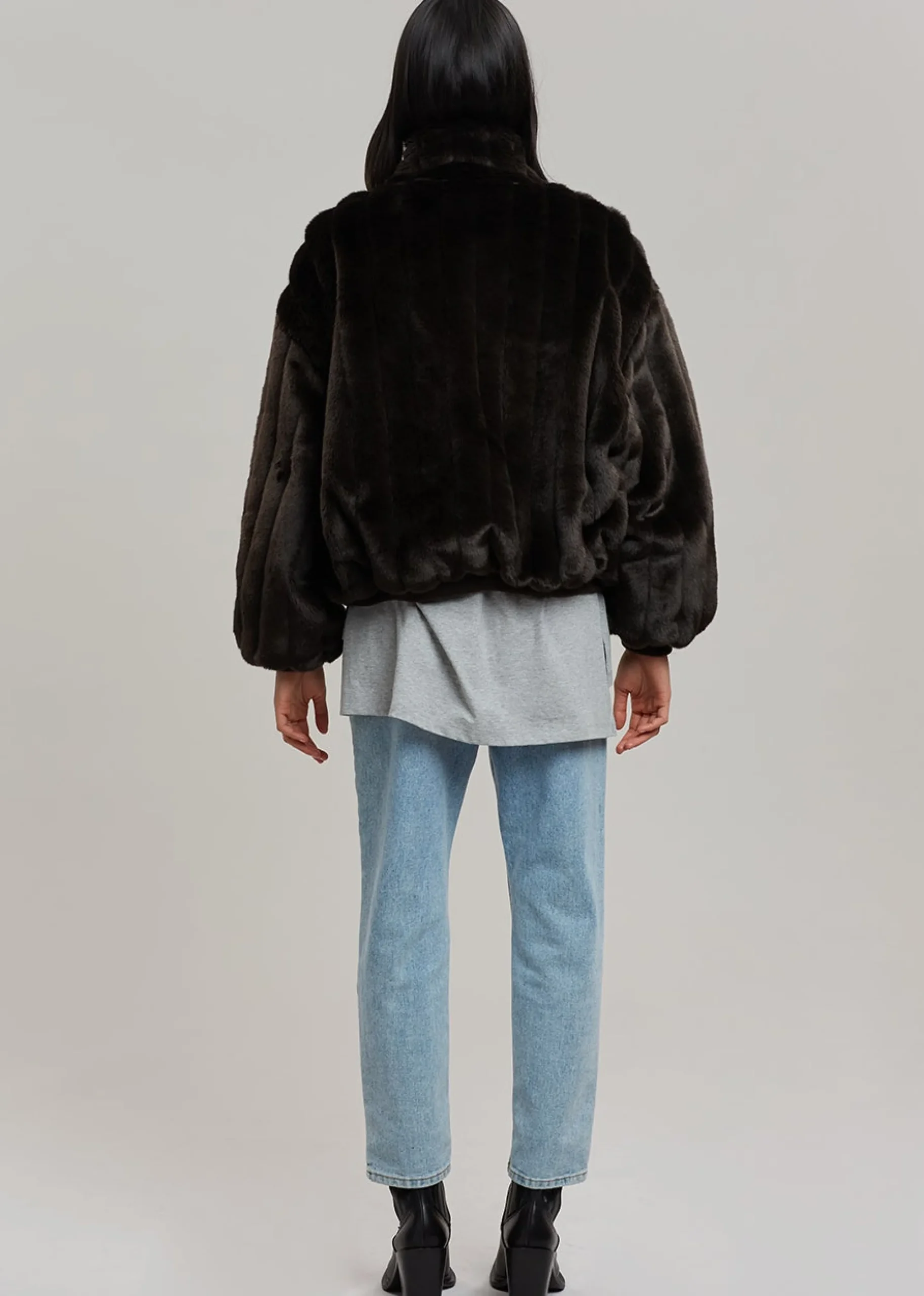 The Frankie Shop Lea Faux Fur Jacket Java Clearance