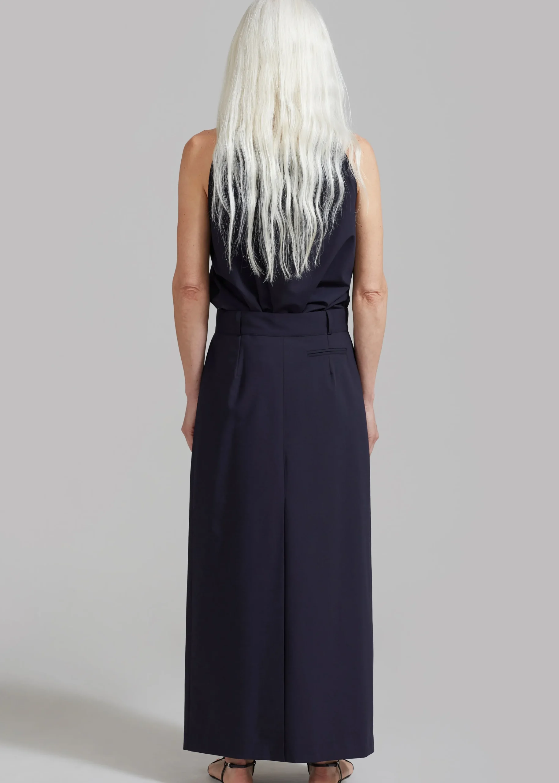The Frankie Shop Leah Maxi Skirt Navy Hot