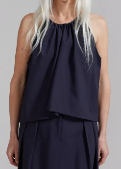 The Frankie Shop Leah Sleeveless Top Navy Clearance