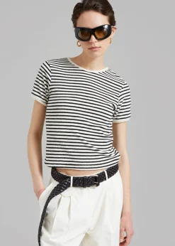The Frankie Shop Lennox Tee Black Stripe Best