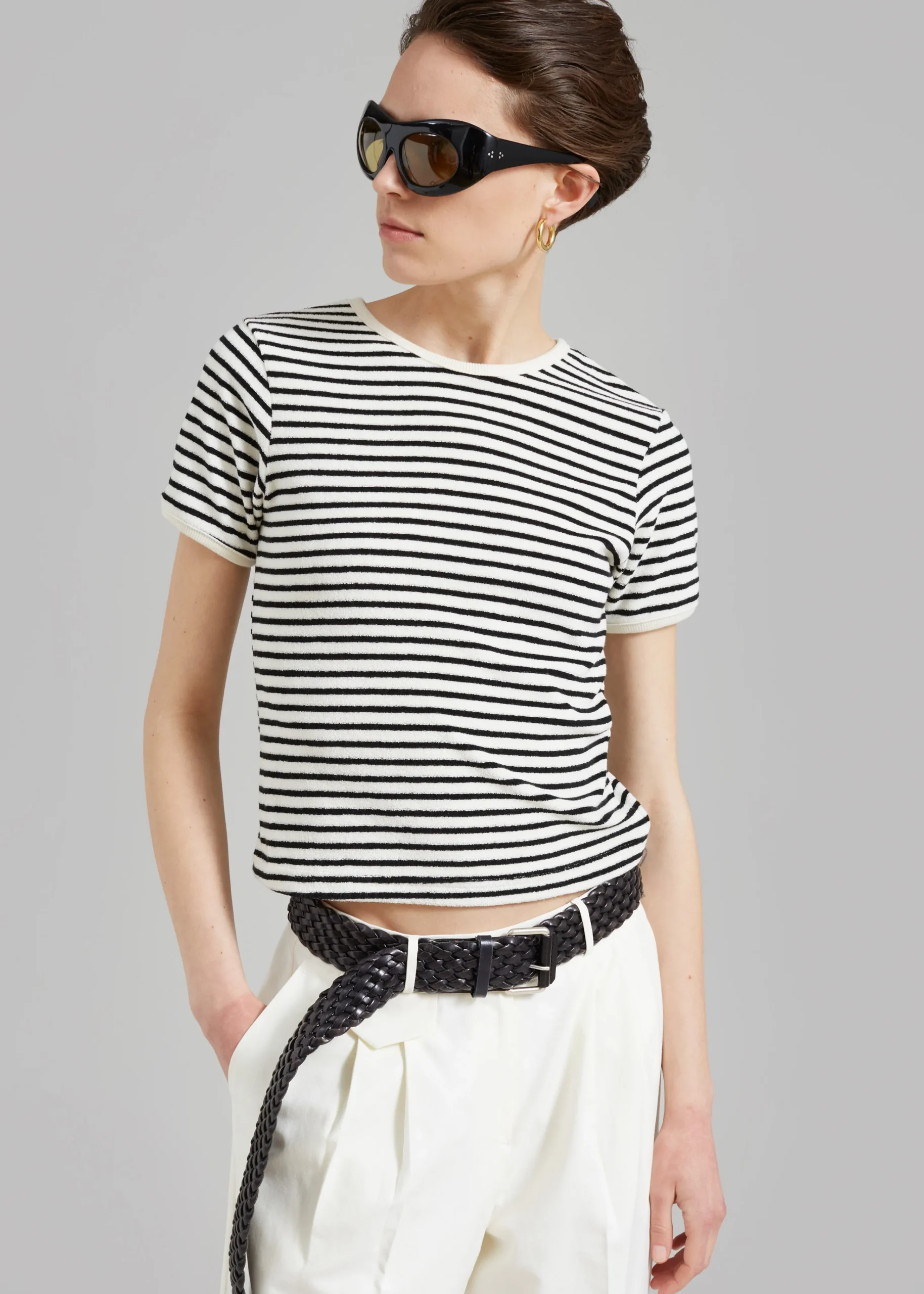 The Frankie Shop Lennox Tee Black Stripe Best