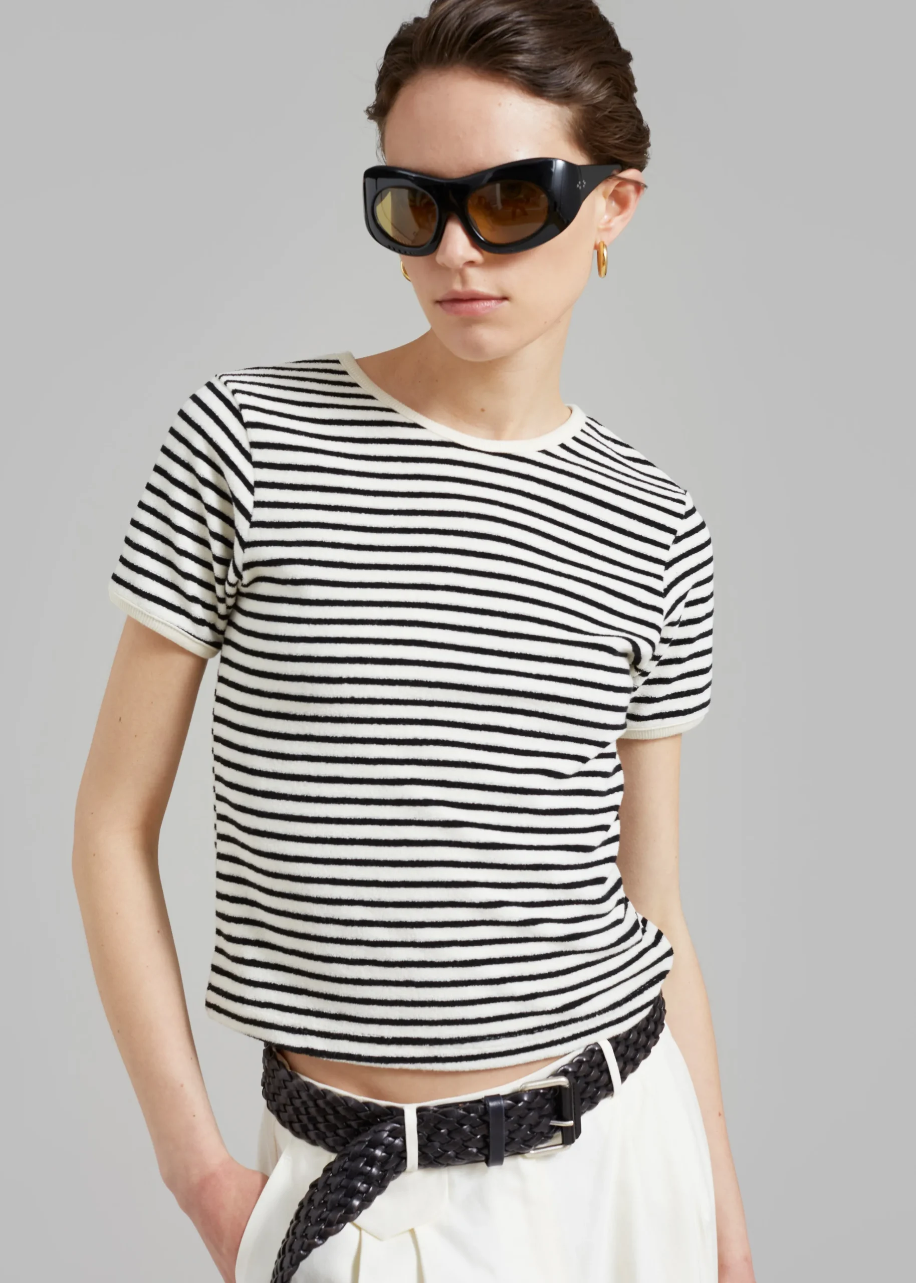 The Frankie Shop Lennox Tee Black Stripe Best