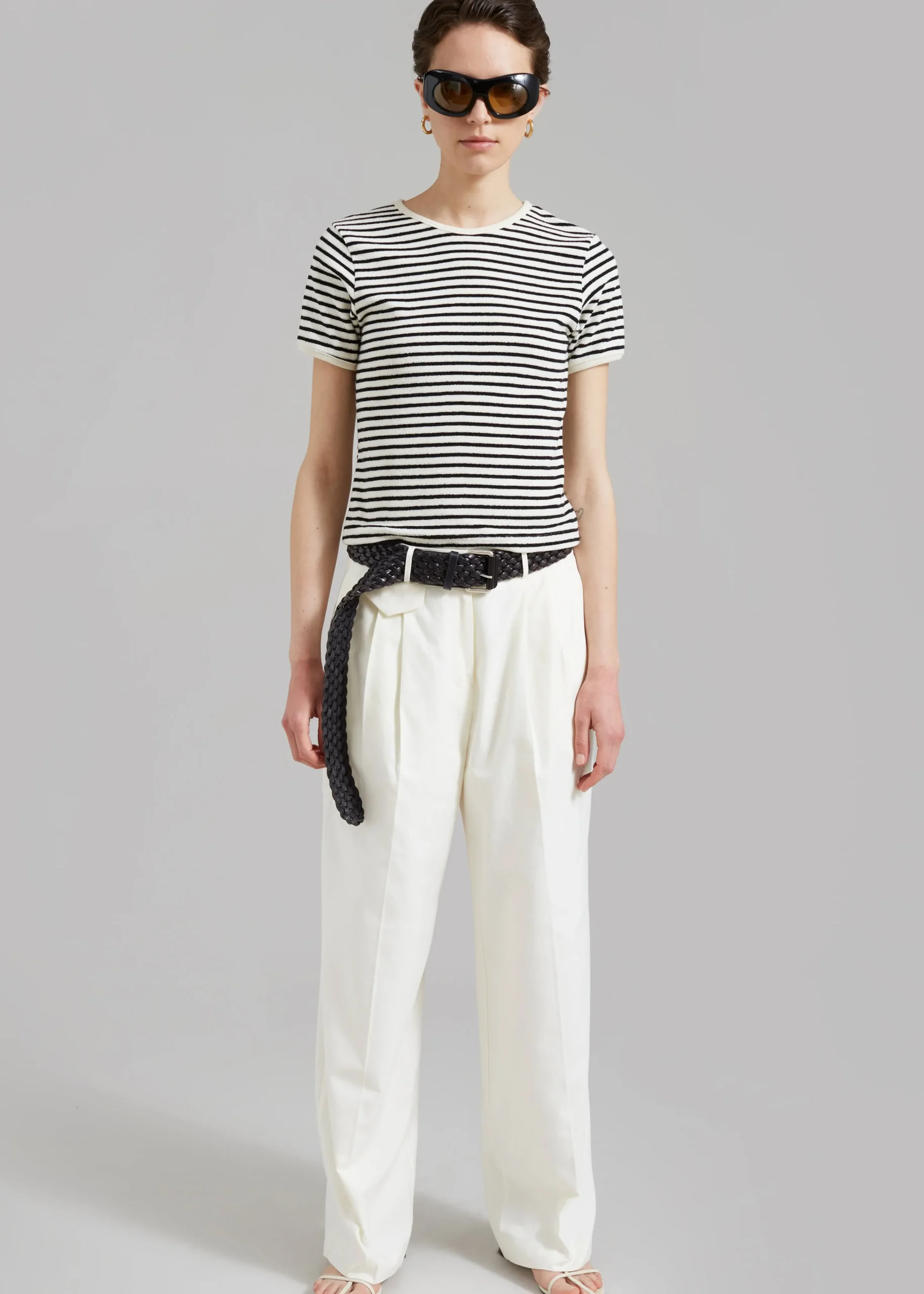 The Frankie Shop Lennox Tee Black Stripe Best