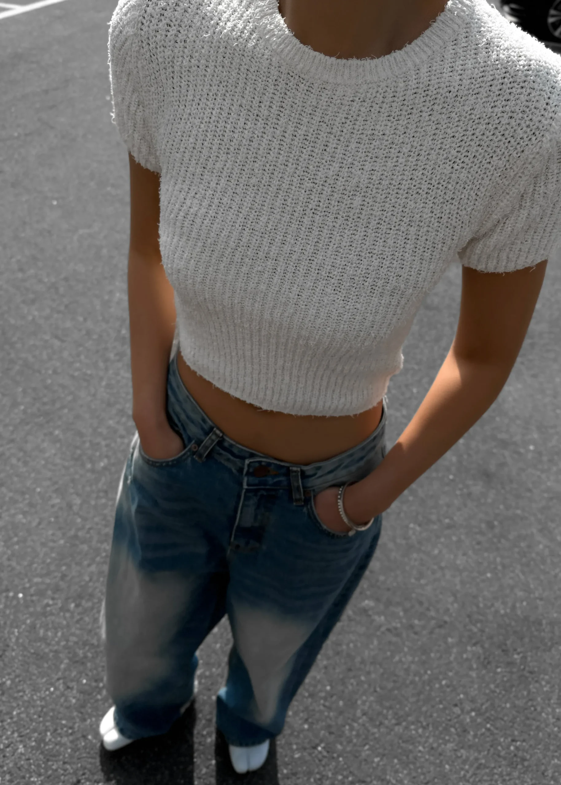The Frankie Shop Lexie Knit Cropped Top Off White Outlet