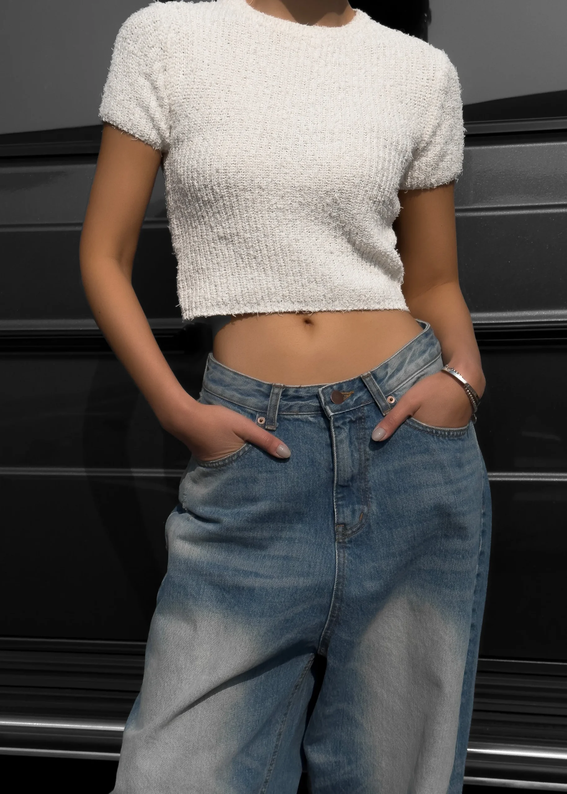 The Frankie Shop Lexie Knit Cropped Top Off White Outlet