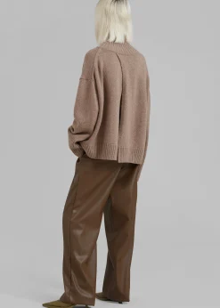 The Frankie Shop Liana Open Back Sweater Taupe