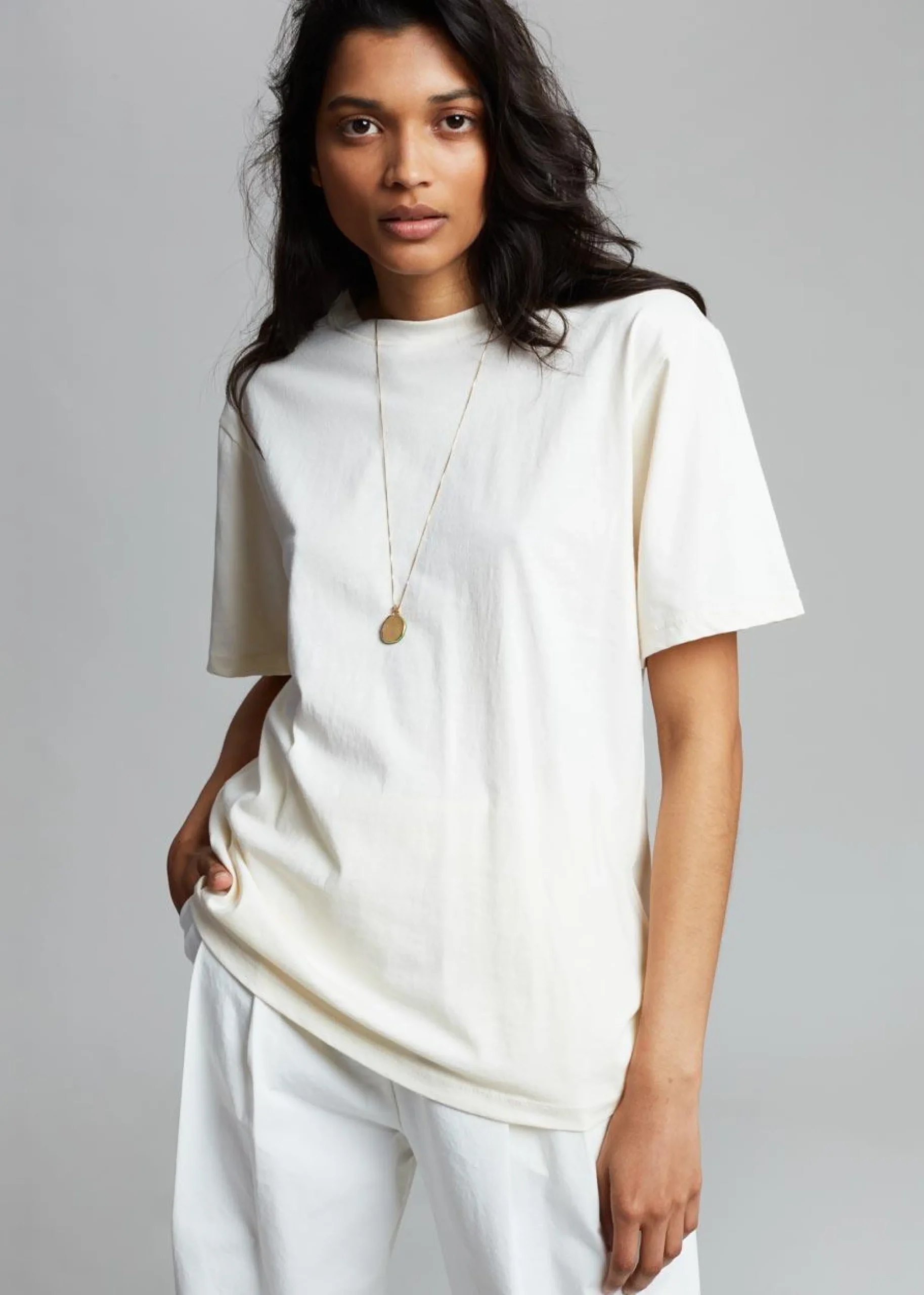 The Frankie Shop Lilou Simple Tee Beige Sale