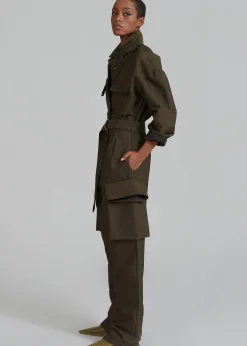 The Frankie Shop Linda Jumpsuit Olive Best