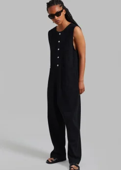 The Frankie Shop Liv Denim Jumpsuit Black Outlet