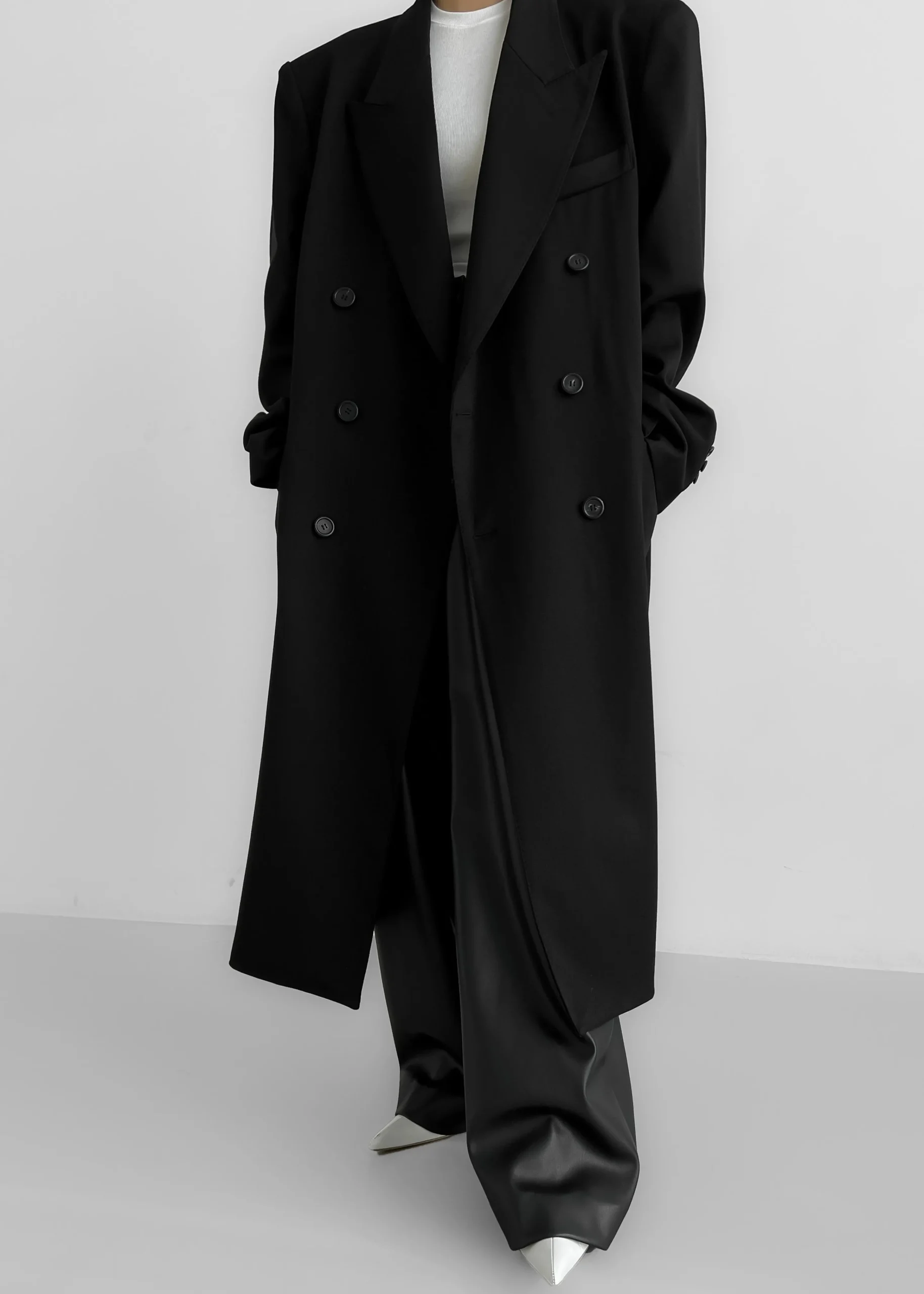 The Frankie Shop London Double Breasted Coat Black Clearance