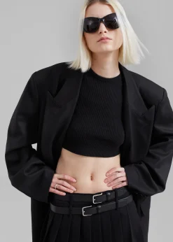 The Frankie Shop London Double Breasted Coat Black Clearance
