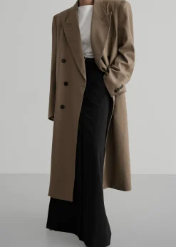 The Frankie Shop London Double Breasted Coat Taupe Sale