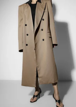 The Frankie Shop London Double Breasted Coat Taupe Sale