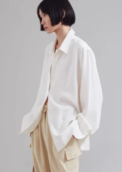 The Frankie Shop Lotta Fluid Shirt Off White Outlet