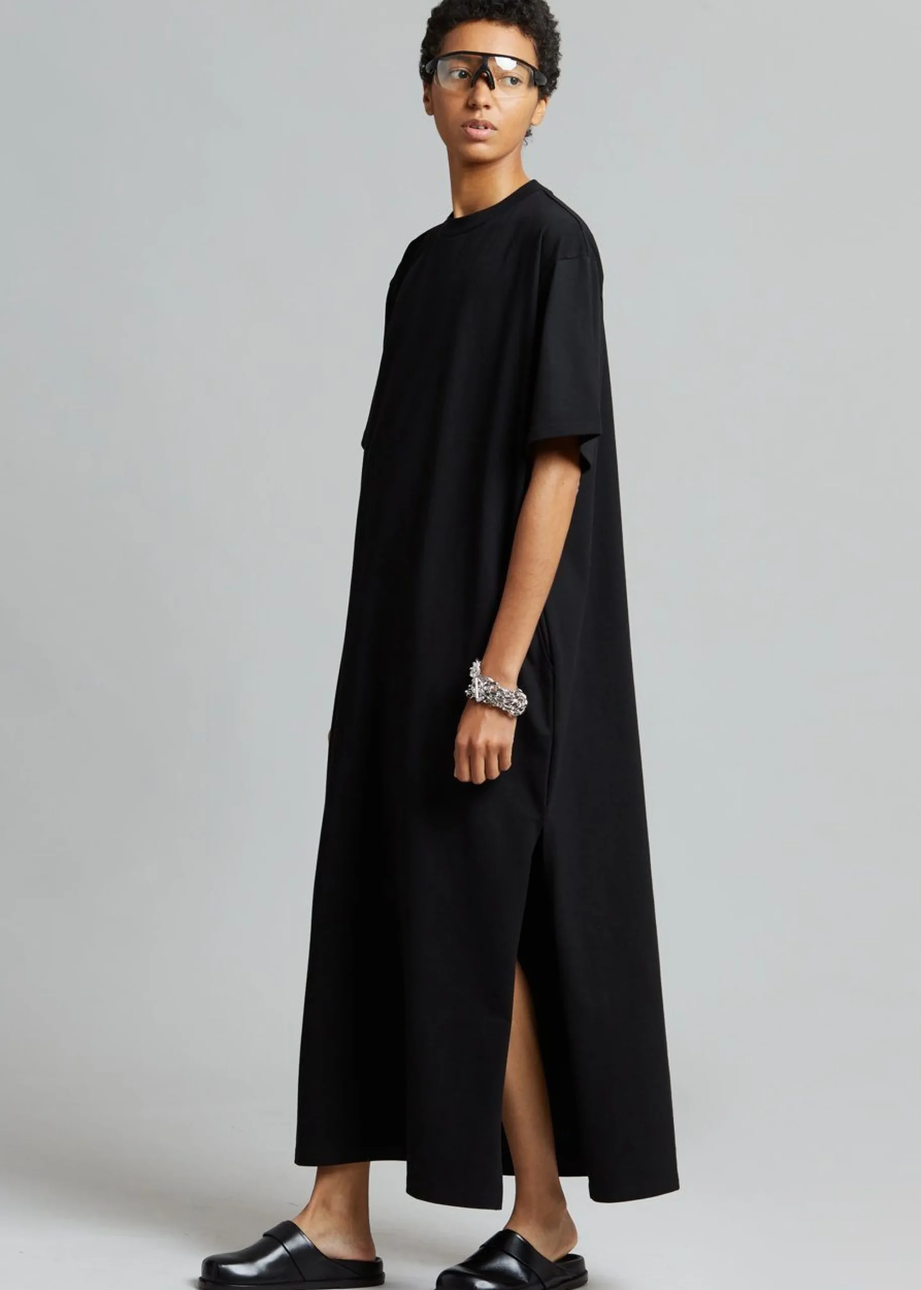 The Frankie Shop Lou Oversized Tee Dress Black Best