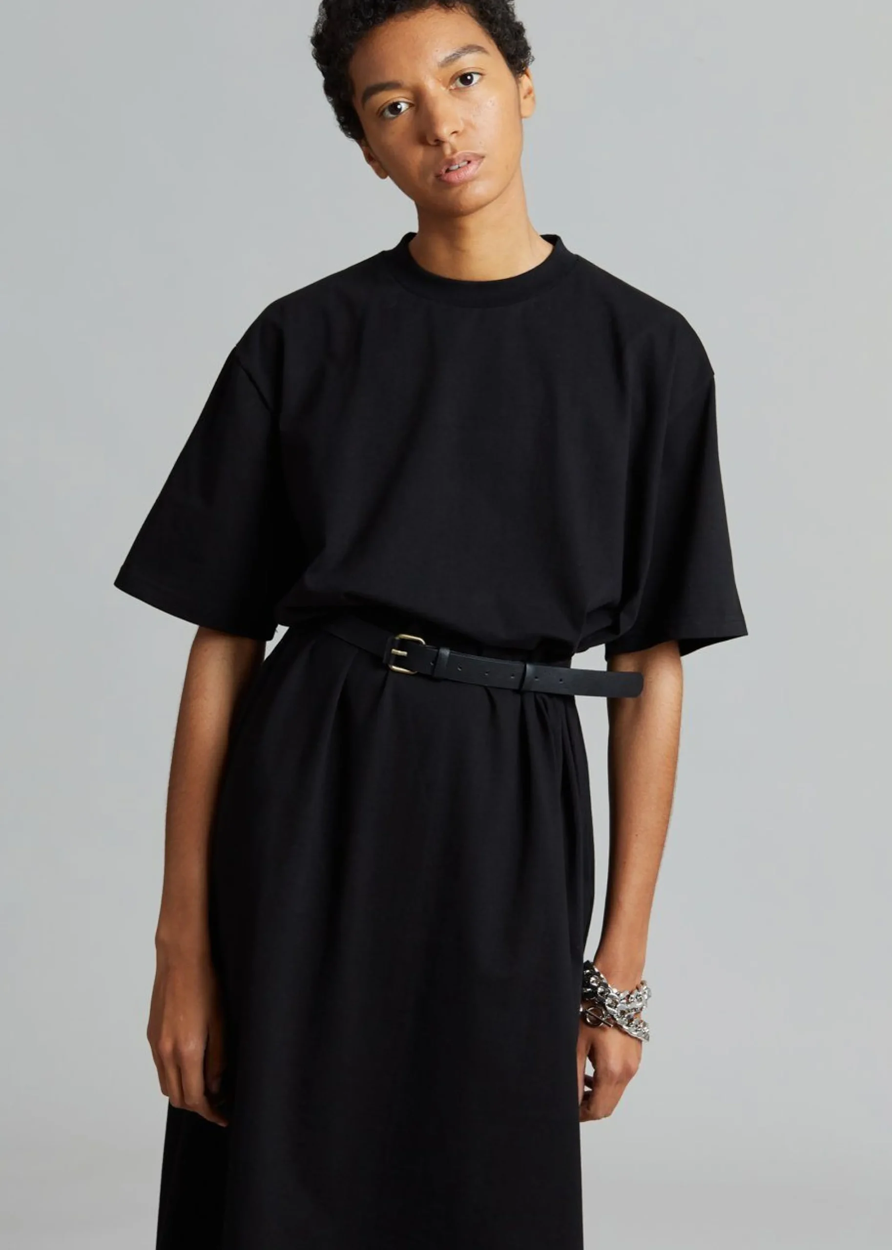 The Frankie Shop Lou Oversized Tee Dress Black Best