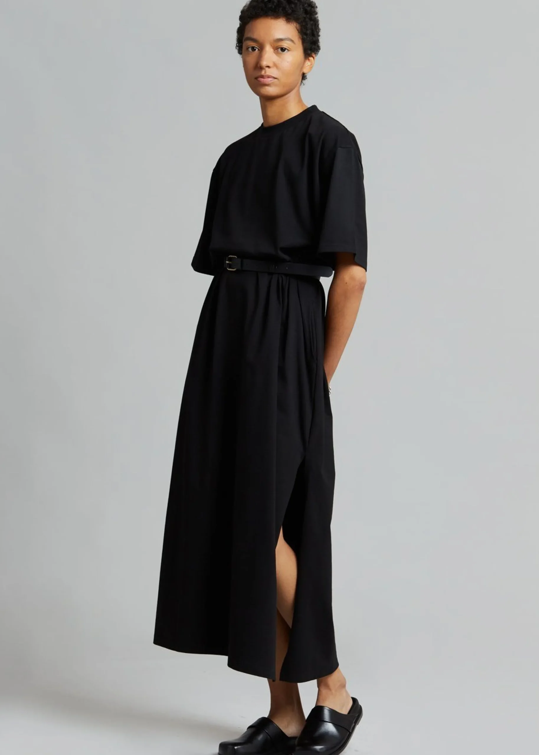 The Frankie Shop Lou Oversized Tee Dress Black Best