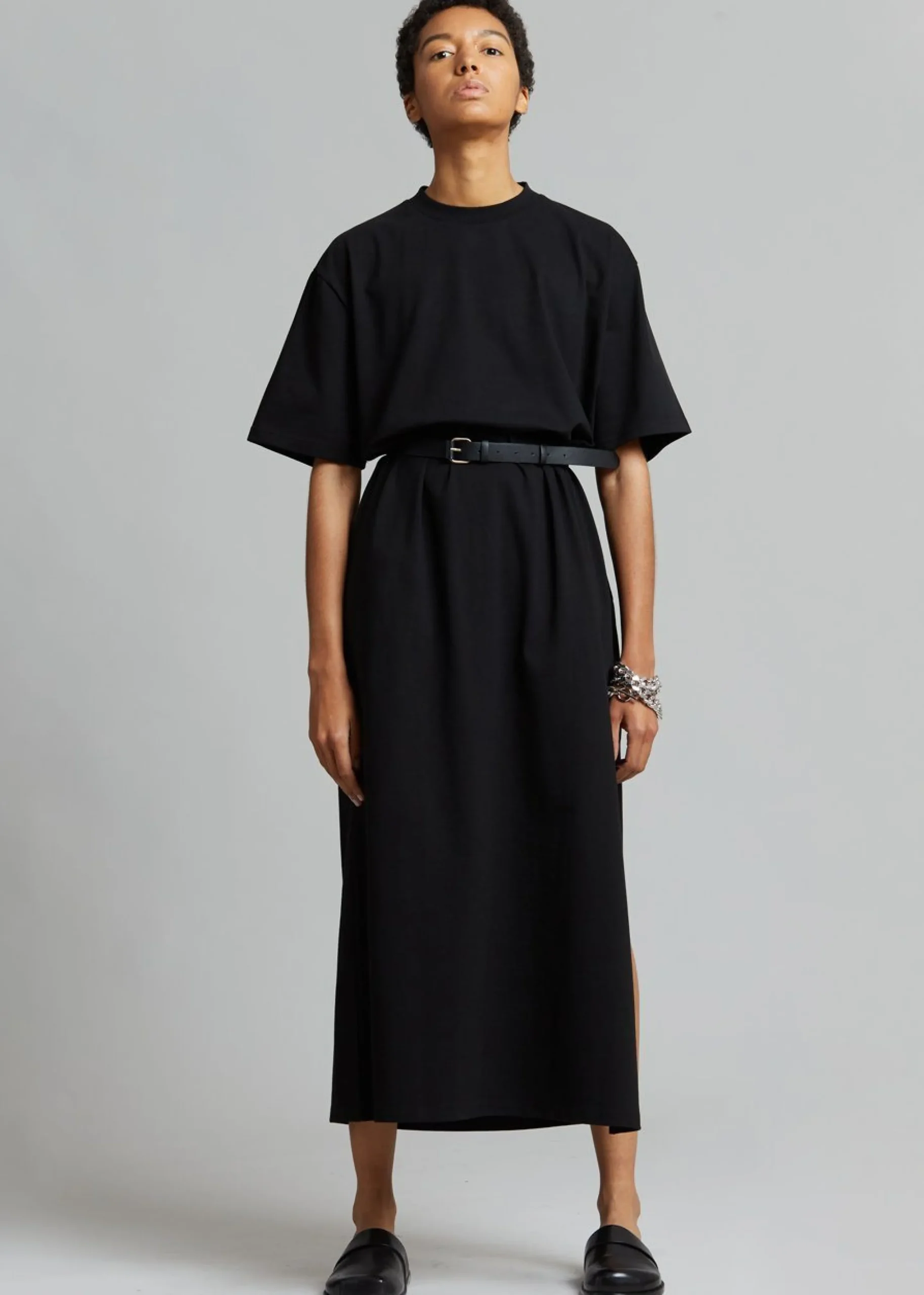 The Frankie Shop Lou Oversized Tee Dress Black Best