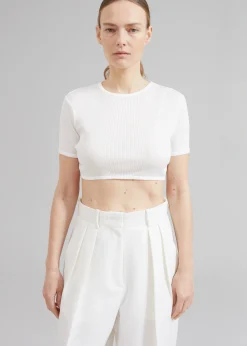 The Frankie Shop Loulou Studio Adas Cropped Top Ivory Outlet