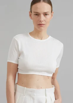 The Frankie Shop Loulou Studio Adas Cropped Top Ivory Outlet