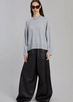 The Frankie Shop Loulou Studio Anaa Cashmere Sweater Grey Melange Clearance