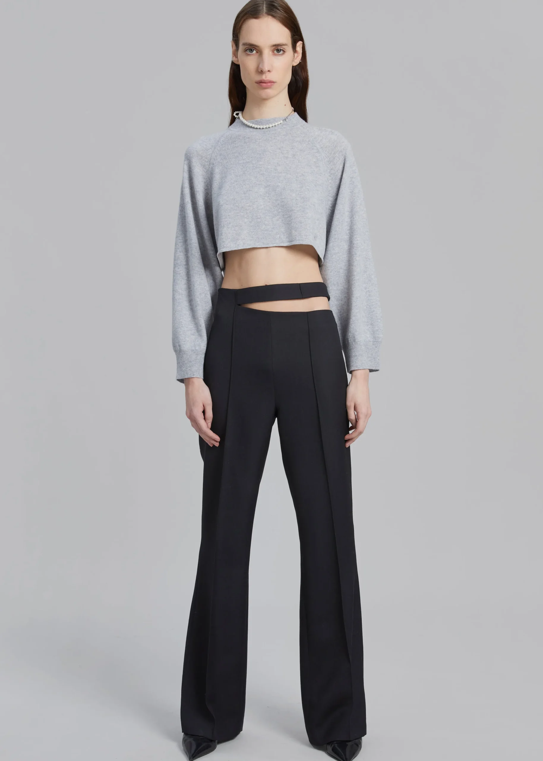The Frankie Shop Loulou Studio Bocas Cashmere Sweater Grey Melange Online