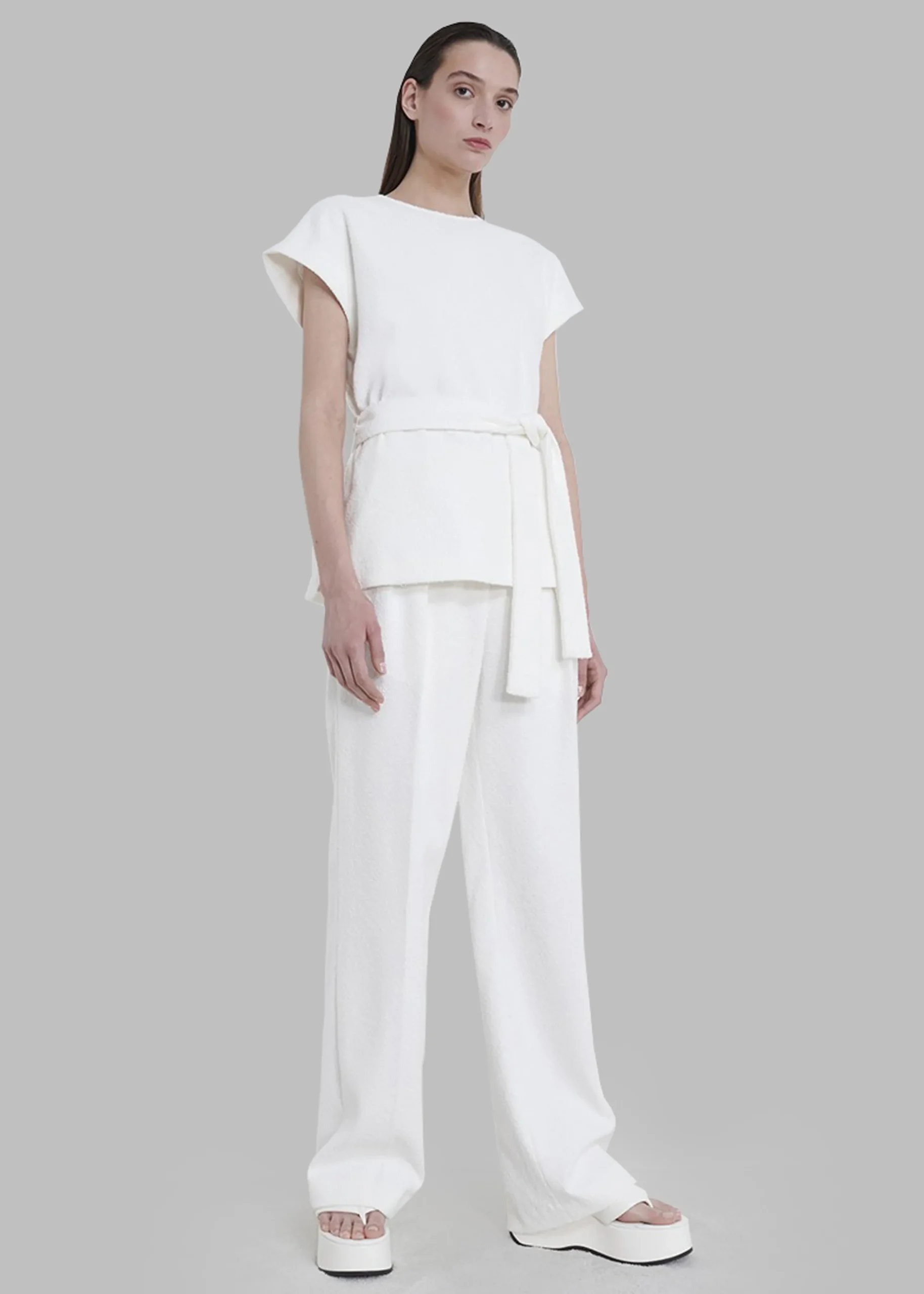 The Frankie Shop Loulou Studio Guna Boucle Top Ivory Discount