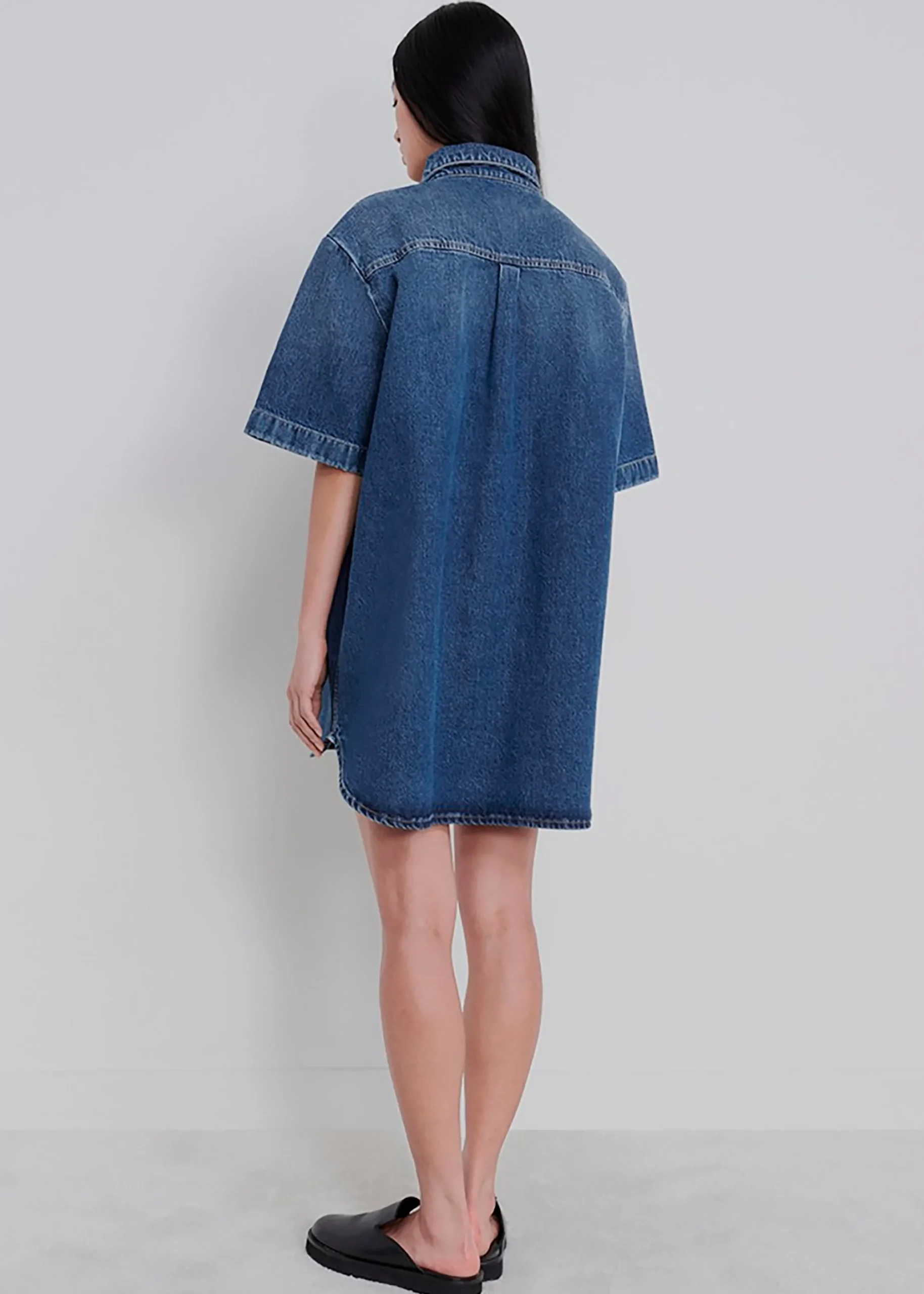 The Frankie Shop Loulou Studio Sant Shirt Dress Washed Blue Best