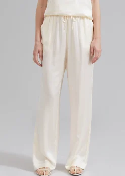 The Frankie Shop Loulou Studio Soma Silk Pants Ivory Online
