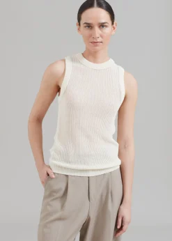 The Frankie Shop Low Classic Resort Sleeveless Top Cream New