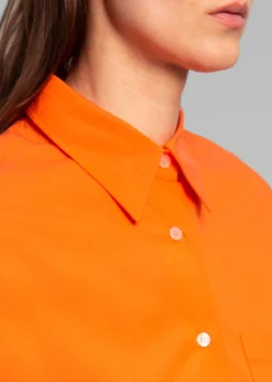 The Frankie Shop Lui Cotton Shirt Tangerine Sale